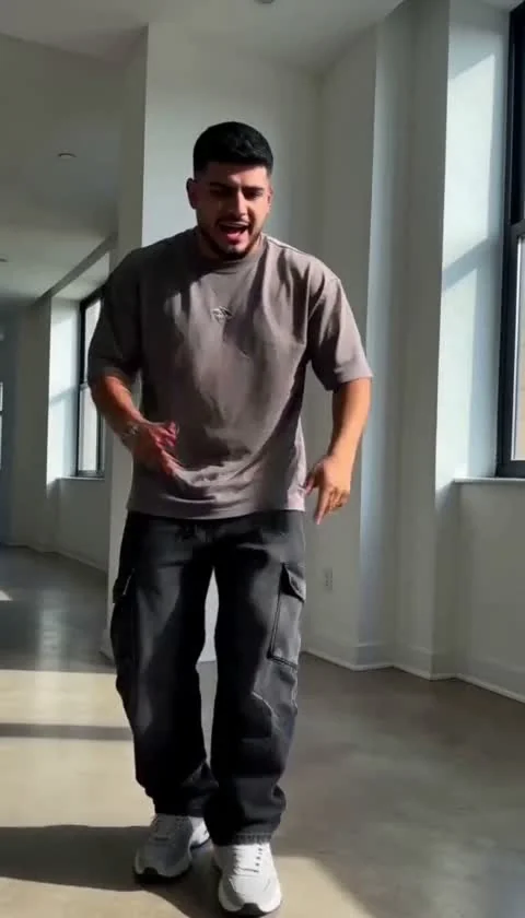 Dancer performing in a living room